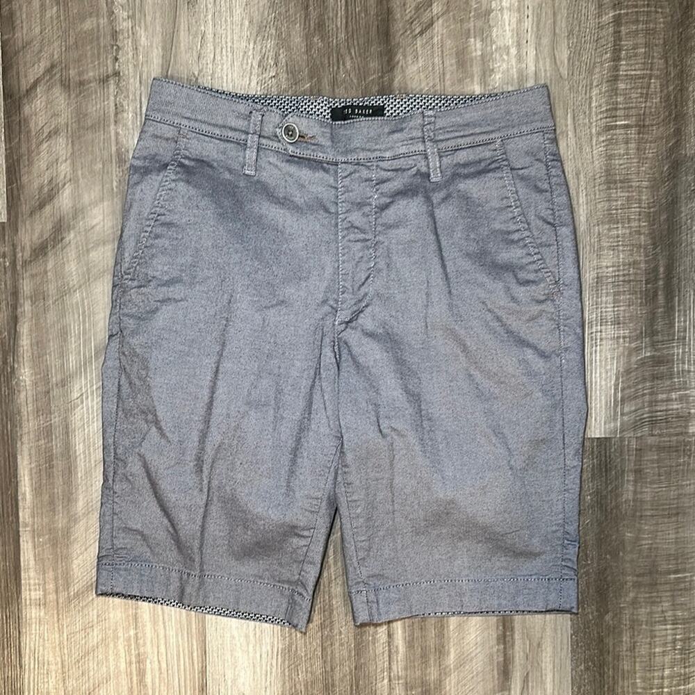 Ted Baker Herbosh Herringbone Cotton Stretch Walking Shorts - 28R
